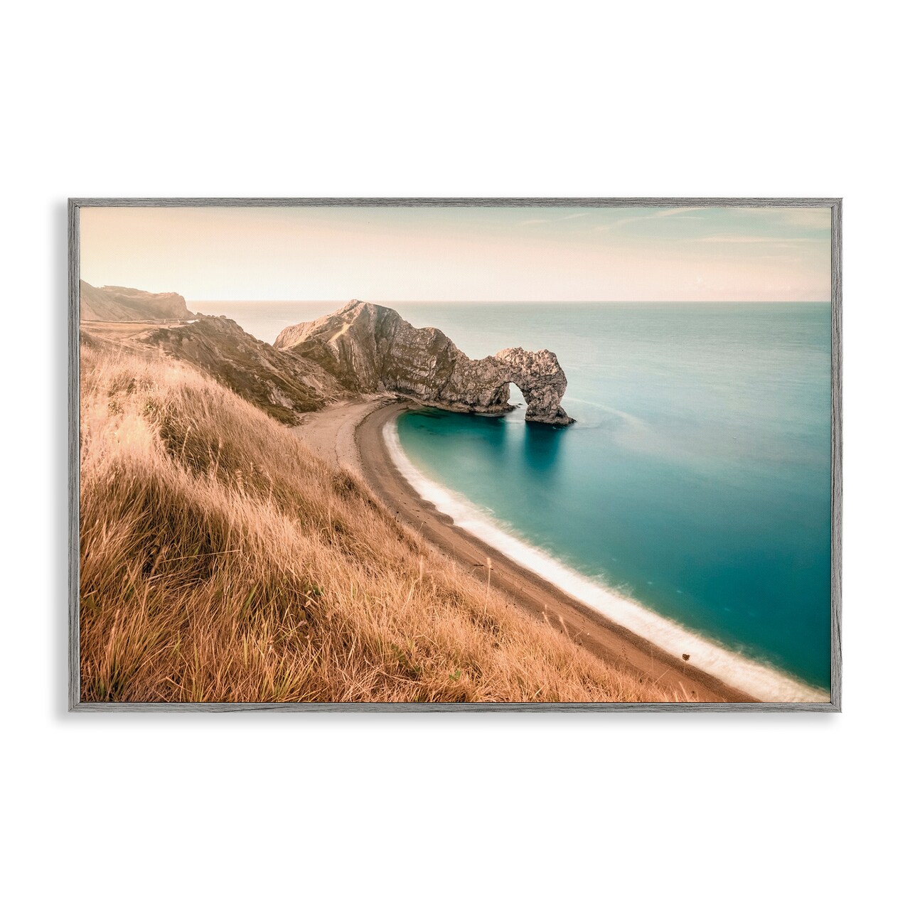 Stupell Industries Beach With Arched Cove Framed Giclee Wall Art Design by Nataly White